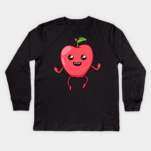 Kawaii Cartoon Apple Kids Long Sleeve T-Shirt